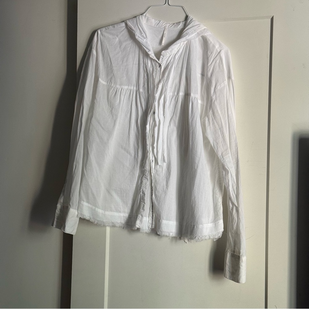 Free People White Button Down Shirt